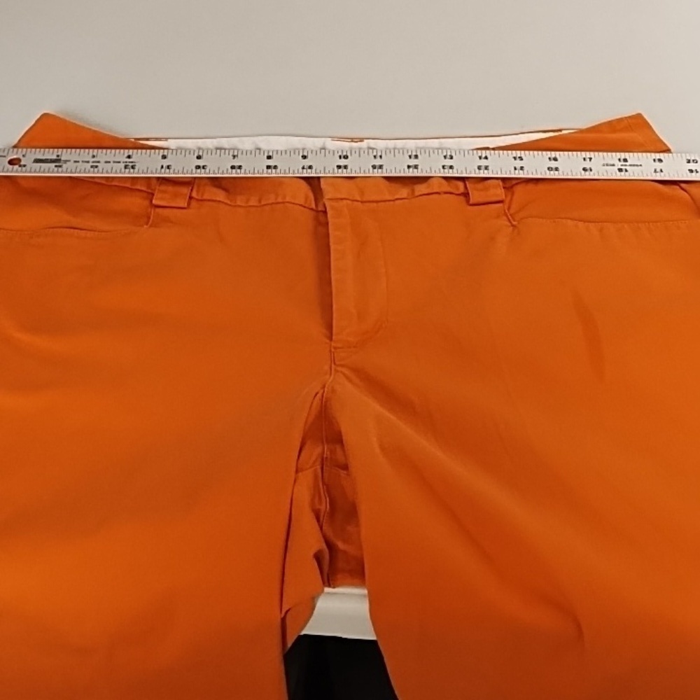 Venizia 18 Wide Cuff Stretch Cropped Trousers Smooth Back Front Pockets Orange - Picture 3 of 12